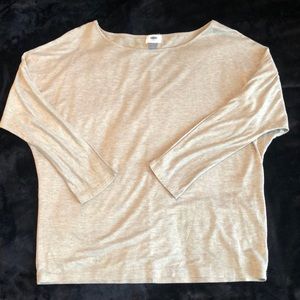 Old Navy Gold Shimmer Lightweight 3/4 Sleeve Sweater